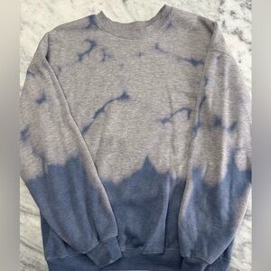 Women’s Gray and Blue Tie-Dye Sweater oversized
